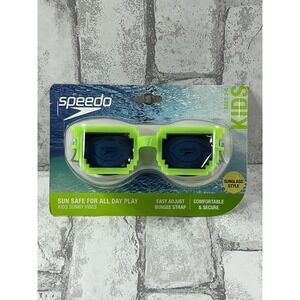 Speedo Kids Sunny Vibes Swim Goggles Minecraft Style Kids Age 3-6 Anti Fog Green